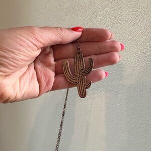 bronze cactus necklace